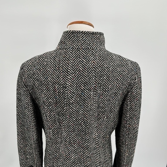 GLO Jeans Black & White Tweed Double Breasted Coat Size Large - Picture 6 of 16